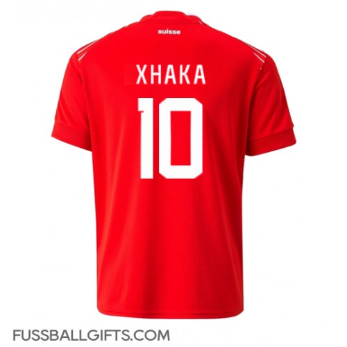 Schweiz Granit Xhaka #10 Fußballbekleidung Heimtrikot WM 2022 Kurzarm